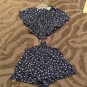 Cutout romper with star pattern